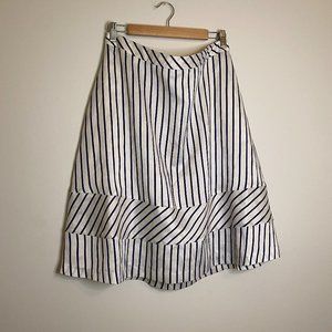 White and Blue A-Line Banana Republic Skirt